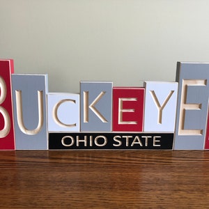 Ohio State Buckeyes wooden sign for wall or table top
