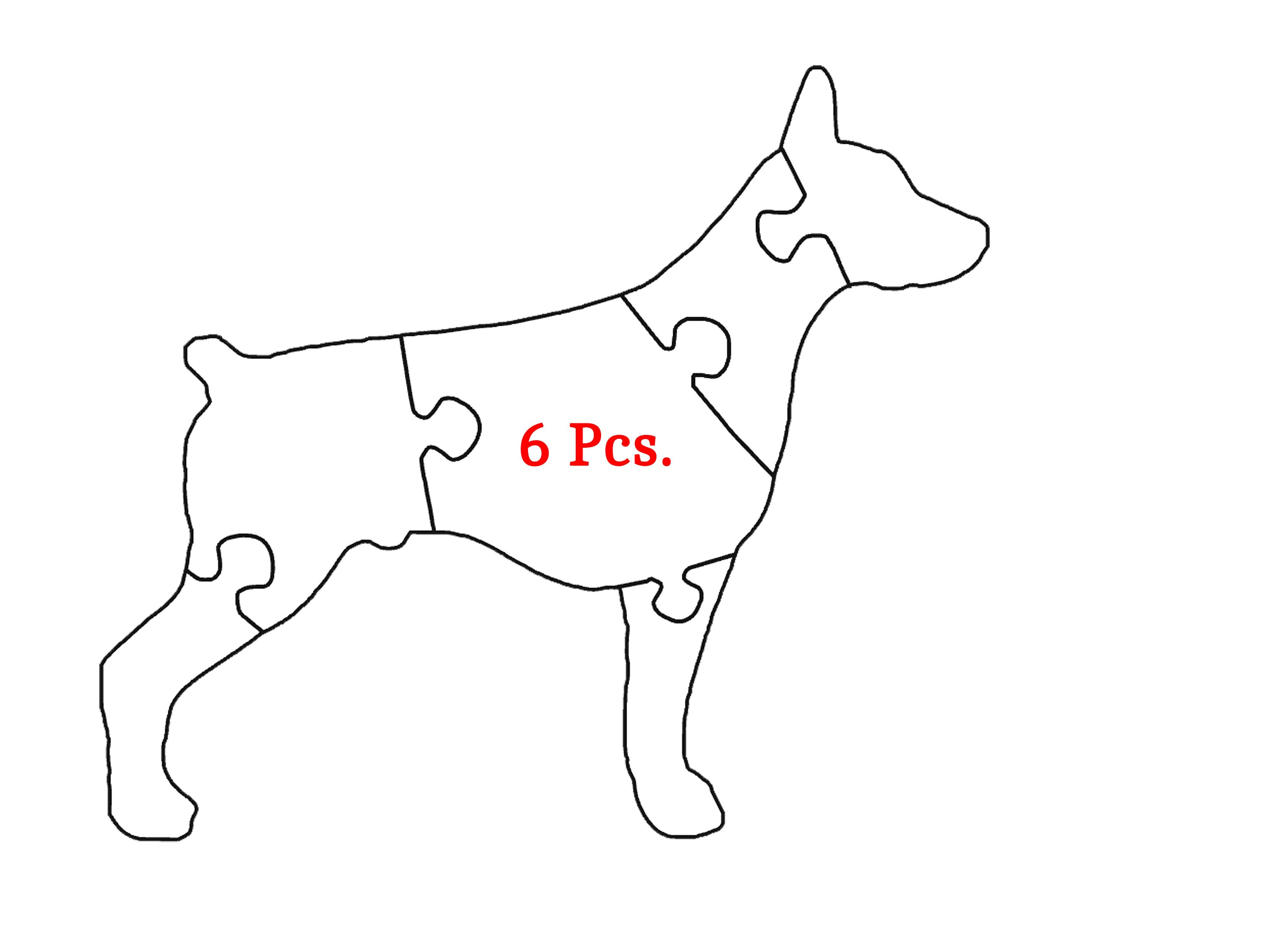 Doberman Dog Jigsaw Puzzle Template Svg, Png, Pdf, Jpg Files, Puzzle