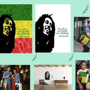 Imprimable Bob Marley Wall Art, Bob Marley Quote, Digital Paper Design, Bob Marley Poster, Wall Art 300 DPI, Svg Pdf Png Jpg Téléchargement instantané