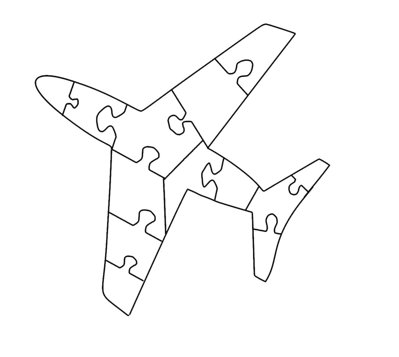 Airplane Jigsaw Puzzle Template Svg, Png, Pdf, Jpg Files, Puzzle Vector ...