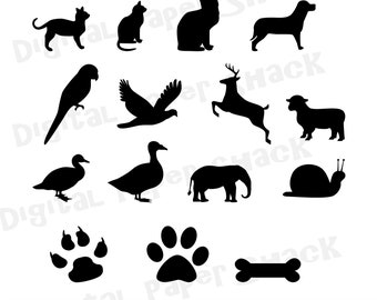 19 Silhouette Animals Downloadable Svg Png Pdf Jpg 300 Dpi 