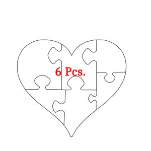 Modelo de quebra-cabeça em forma de coração Svg, Png, Pdf, arquivos Jpg, modelos de vetor de quebra-cabeça, silhueta de quebra-cabeça, padrão de quebra-cabeça, padrão de serra de rolagem