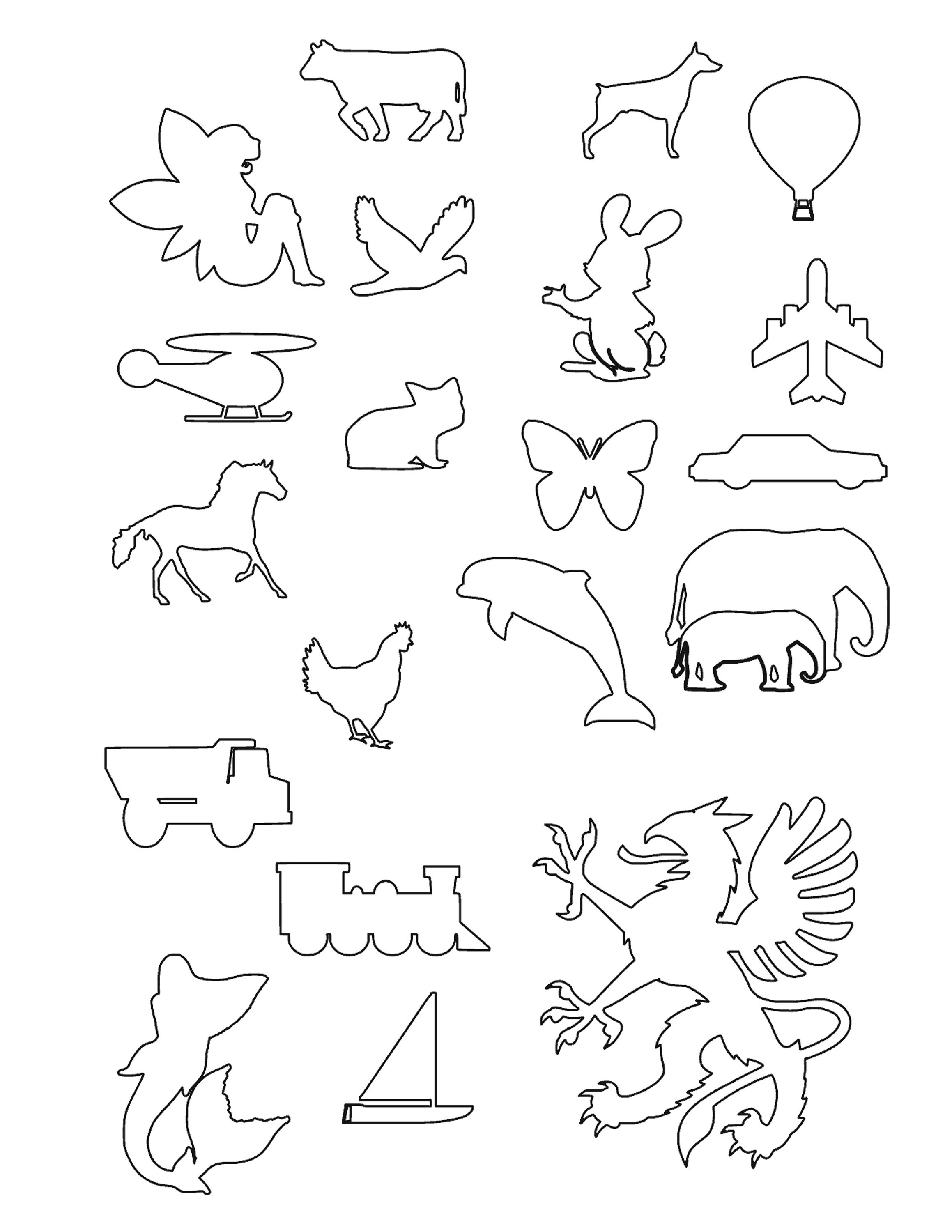 20 Outline Images Animals Dragon Mermaid Elephants Sailboat - Etsy