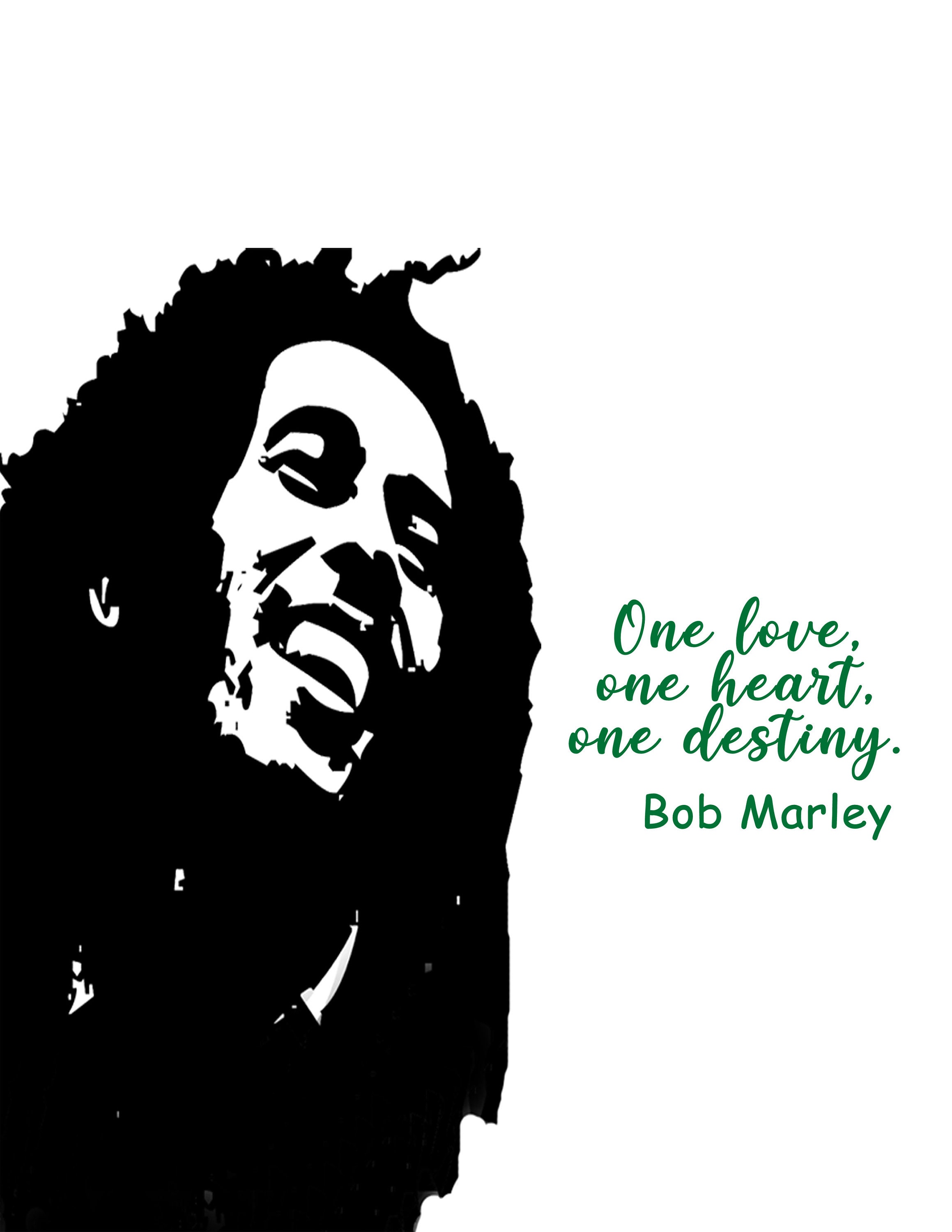 Printable Bob Marley Wall Art Bob Marley Quote Digital Paper Etsy