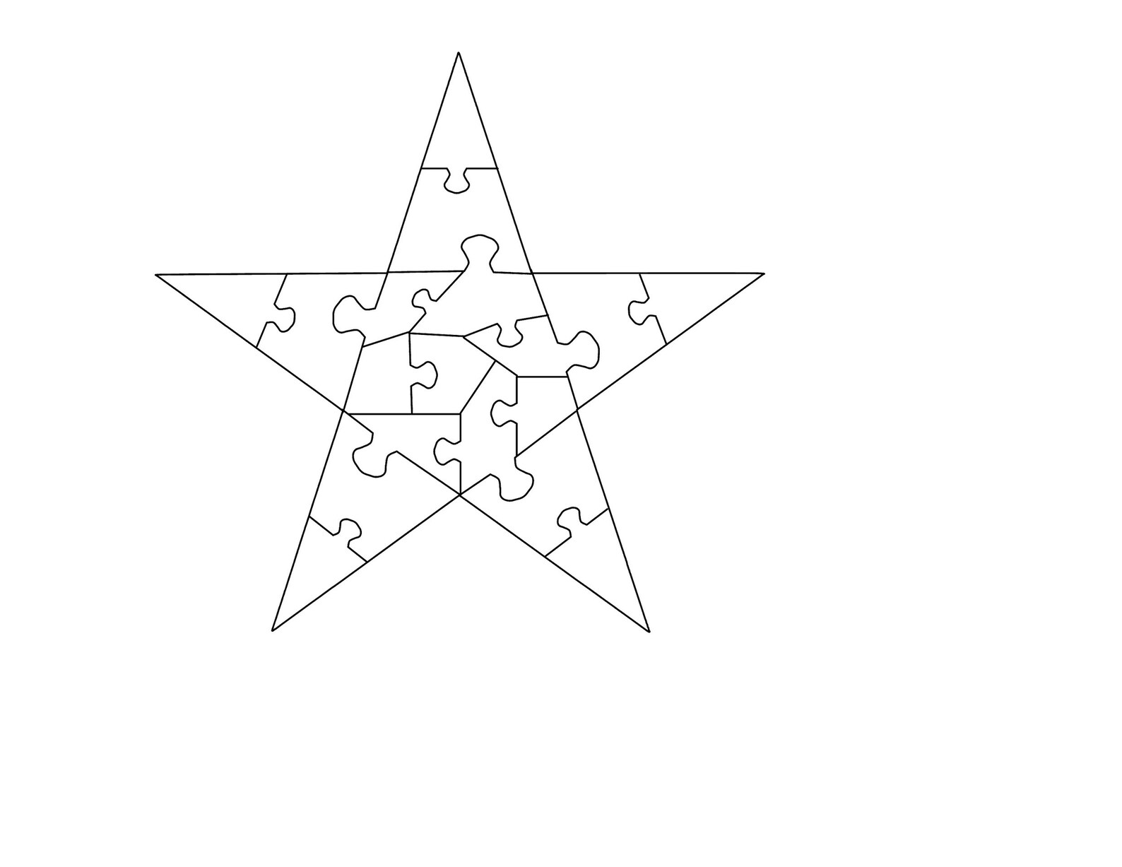 18 Pcs. 5-point Star Puzzle Template Svg Png Pdf Jpg Star Puzzle ...