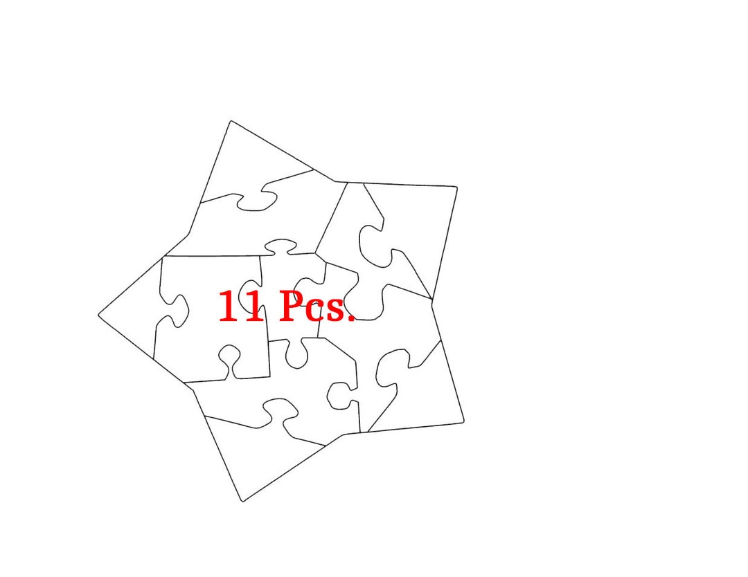 Star Shape Jigsaw Puzzle Template Svg, Png, Pdf, Jpg Files, Puzzle ...