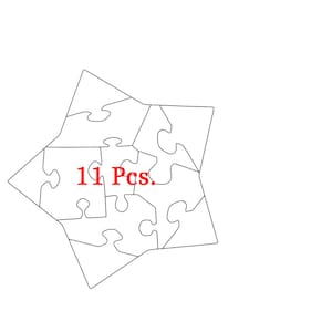 Modèle de puzzle en forme d’étoile Svg, Png, Pdf, fichiers Jpg, modèles de vecteurs de puzzle, silhouette de puzzle, motif de scie à rouleaux