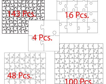 Paquete de 5 plantillas de rompecabezas, siluetas vectoriales (svg, png, pdf, jpg)