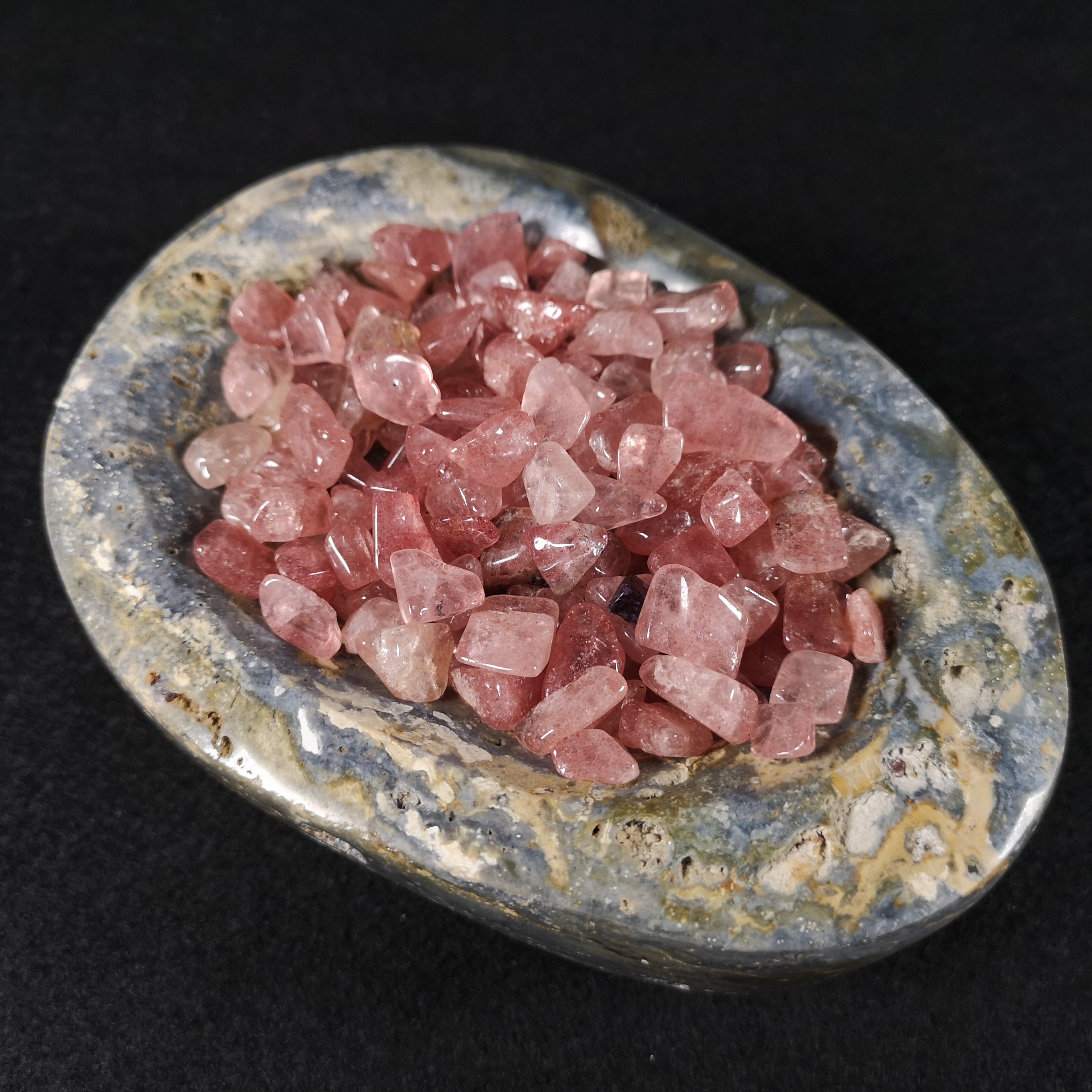 Natural Strawberry crystal quartz crystal Tumble Stone Etsy