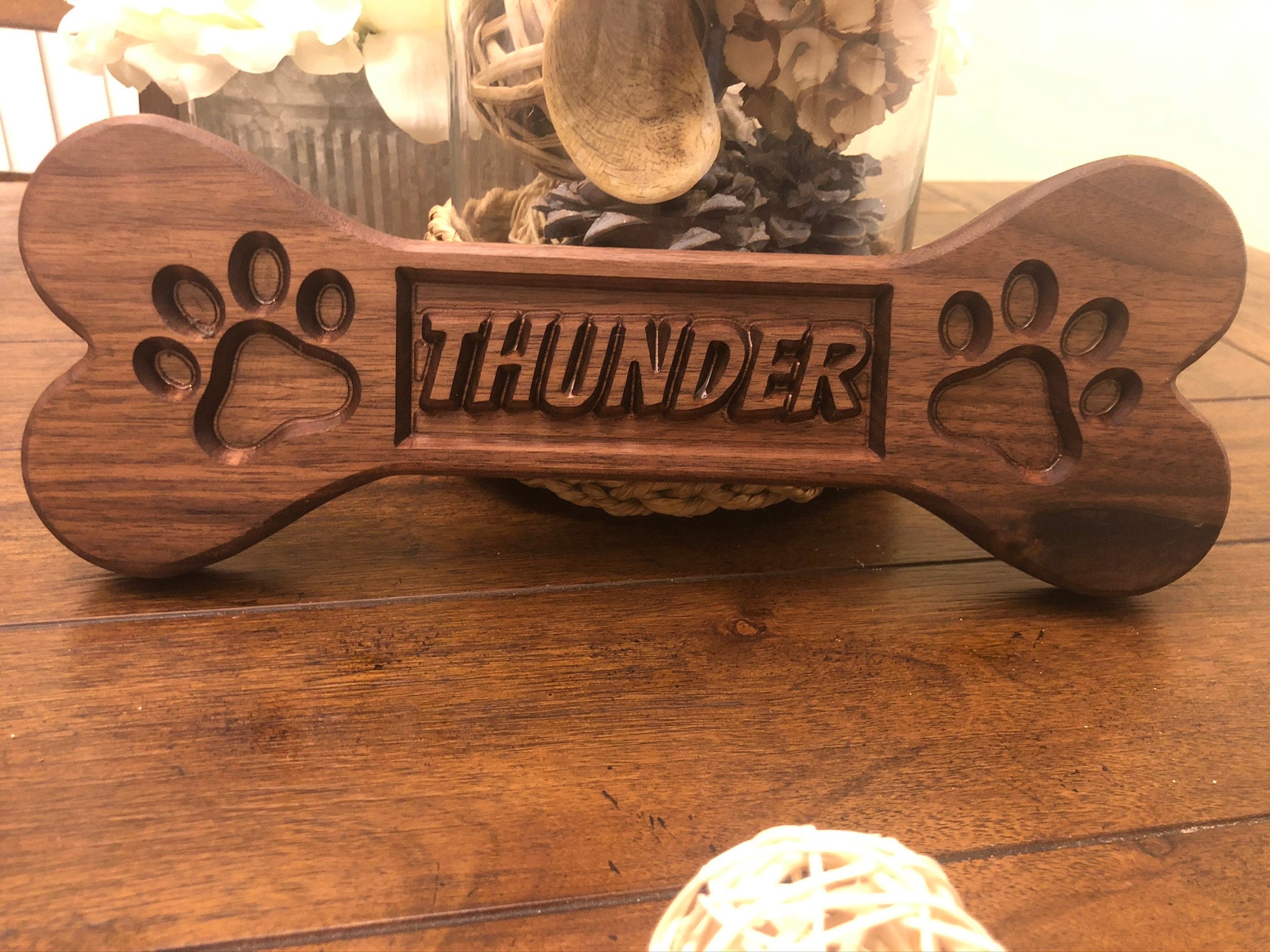 Dog Crate Name Plate in walnut Cage Accessory Dog Kennel Etsy