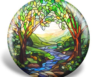 Stained Glass Landscape Disc Golf Disc, PDGA Legal