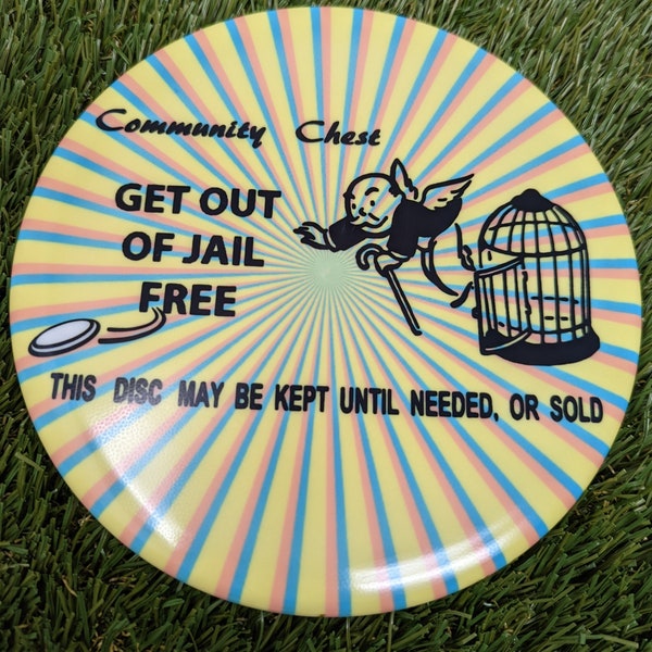 Get Out of Jail Free Card Disc  | Collectible Gift | Functional Art | Disc Golf Print