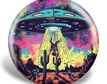 UFO Abduction 2.0 Disc Golf Disc,Gift, UFO Space Art, Print of Original Dye