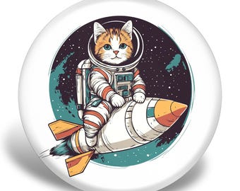 Catstronaut Disc Golf Disc, Premium Plastic, Functional Art Print