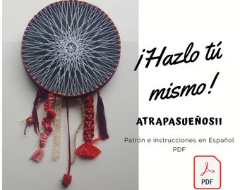 DIY Stringart Dreamcatcher II Fio Tensionado em Espanhol Faça Você Mesmo String Art Hilorama Padrão e Instruções