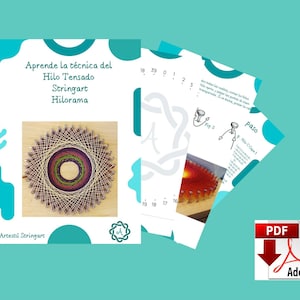 Pode incluir: Um guia PDF para aprender a t&eacute;cnica de arte de fio chamada Hilorama. O guia inclui instru&ccedil;&otilde;es e um diagrama de um design de arte de fio colorido.