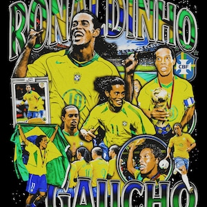 Ronaldinho T-Shirt Design, Bootleg Tee, sofortiger Download und fertig zum Drucken