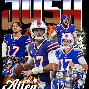 Josh Allen TShirt Design, Bootleg Tee, Instant Download And Ready To Print
