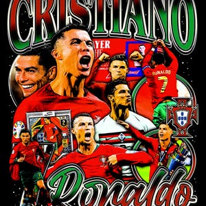 Cristiano Ronaldo Portugal  TShirt Design, Bootleg Tee, Instant Download And Ready To Print