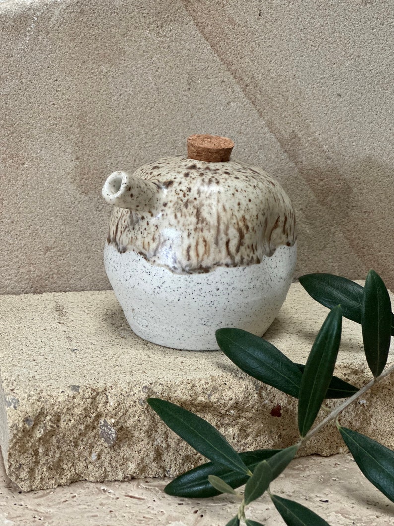 Ceramic olive oil jug image 1