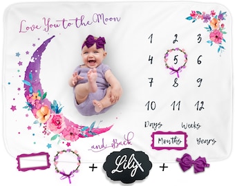 etsy baby milestone blanket