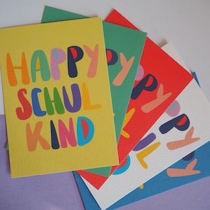 Postkarte Hurra Schulkind - Einschulung - Postkarte - Schule - 1. Klasse