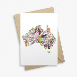 Australian Wildlife Map Greetings Card