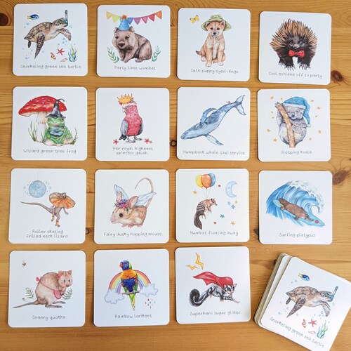 Australian Animal Pairs Memory Card Game 15 Hand Drawn - Etsy Australian Animal Pairs Memory Card Game 15 Hand Drawn - Etsy