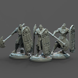 Set of 3 Ancient Egyptian Heavy Infantry | Egyptian Mythology God | DnD | Pathfinder | Sigmar | Tabletop RPG Miniatures