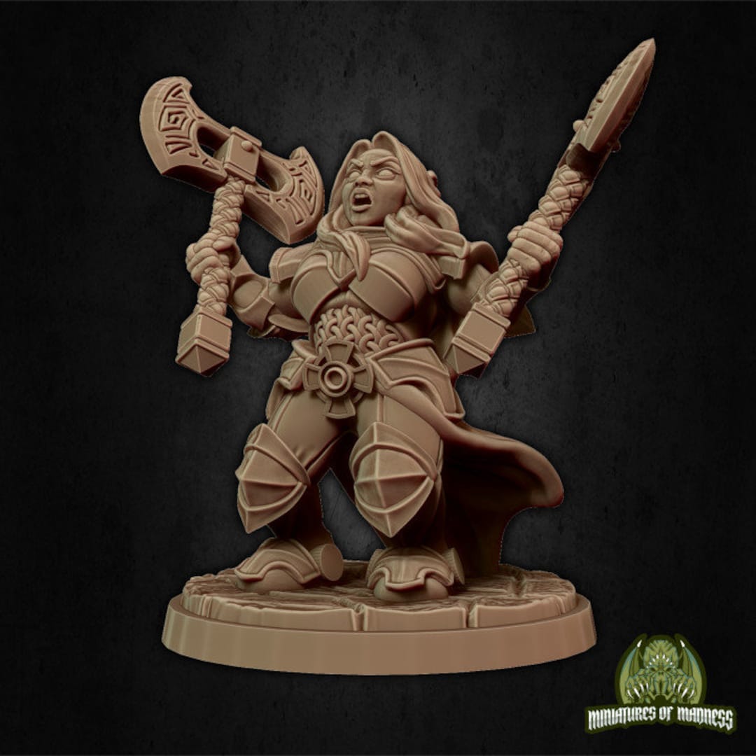 Female Dwarf Paladin Dnd Pathfinder Tabletop Gaming - Etsy Finland