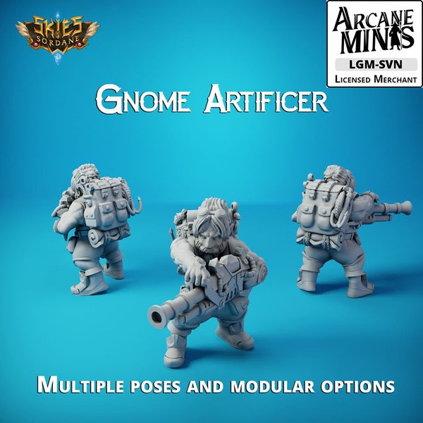 FAST SHIPPING | Gnome Artificer Miniatures | Skies of Sordane | DnD | Pathfinder | Frosthaven | 9th Age | Merchant Guilds | Tabletop RPG