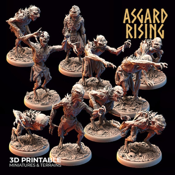 UNDEAD まとめ売り 85点 Set of 10x Undead Ghoul Horde | Asgard Rising | Fantasy Tabletop