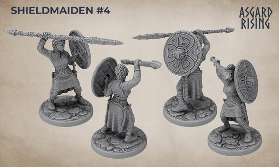 Shield Maidens Fantasy Tabletop RPG Model Dnd Tabletop 