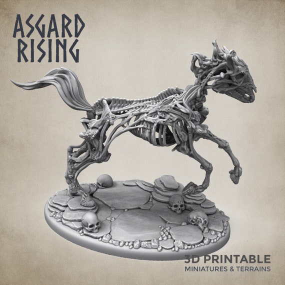 Undead Running Skeleton Horse Miniature Set Perfect for D&D Etsy