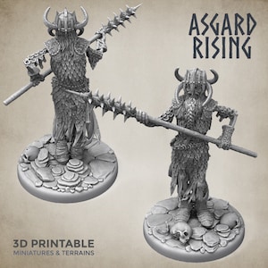 Asgard Rising Draugr Viking King | 28mm | 32mm | DND | Pathfinder | Tabletop RPG | Wargamming Miniatures
