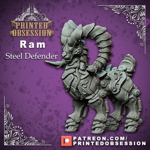 FAST SHIPPING | Steel Ram Defender Mechanimal Artificer Construct Perfect for DnD | Pathfinder | Steampunk RPG | Tabletop 28mm and 32mm