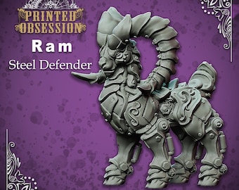 Steel Ram Defender Mechanimal Artificer Construct Miniature for DnD | Pathfinder | Fantasy RPG