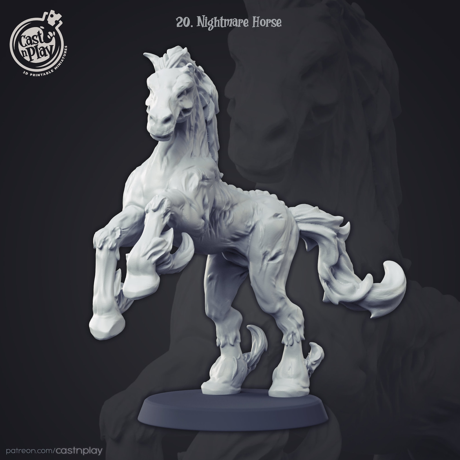 Undead Zombie Horse Dnd Pathfinder 9th Age Gloomhaven Etsy