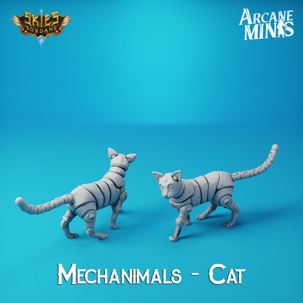 FAST SHIPPING | Mechanical Cat Robot, Mechanimals for DnD | Pathfinder | Skies of Sordane | 28mm and 32 Tabletop Fantasy Miniature RPG