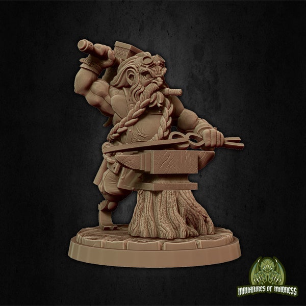 Male Dwarf Master Blacksmith | DnD | Pathfinder | Tabletop Gaming | Hold My Dwarf | Miniatures of Madness