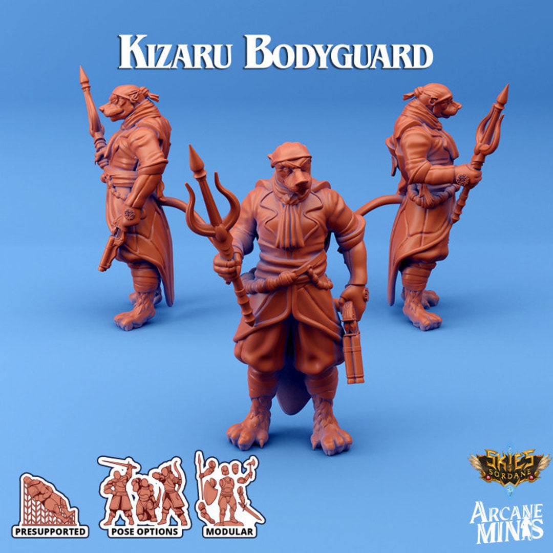 Kizaru Tabaxi Bodyguard 32mm Scale Miniature Skies of Sordane Dnd