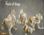 Pack of 5 Guard and Hunting Dogs DnD Pathfinder Sigmar Thamarya CastnPlay 28mm and 32mm Tabletop Fantasy RPG Minis