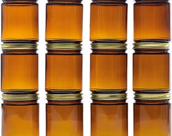 9 oz. Amber Straight-Sided Jars (12-PK), Candle Cosmetic, Spices, Empty Jars | Bulk Wholesale | Free Shipping