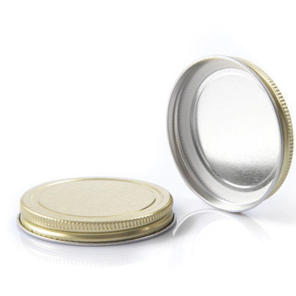 Gold Metal Lids | Airtight, Watertight, Fits our 9 OZ Jar, 70-400 Style Closure