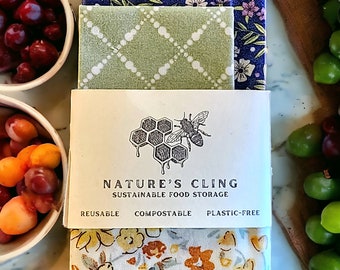 Nature's Cling | Beeswax Food Wraps | Variety Pack