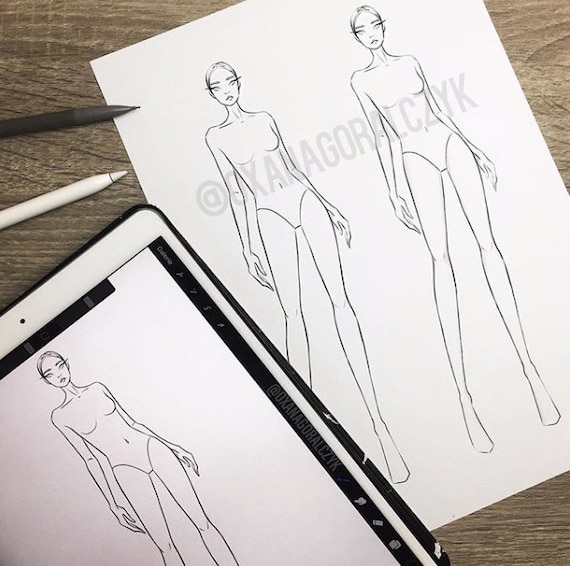 Model figure  Fashion figure drawing, Fashion design template, Fashion model  sketch