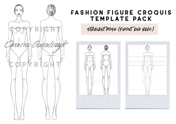 Walking Women Fashion Template 9 Nine Head Size Female With Main Lines For  Technical Drawing Lady Figure Front Back View Vector Isolated Outline Sketch  Girl For Fashion Sketching And Illustration Stock Illustration 