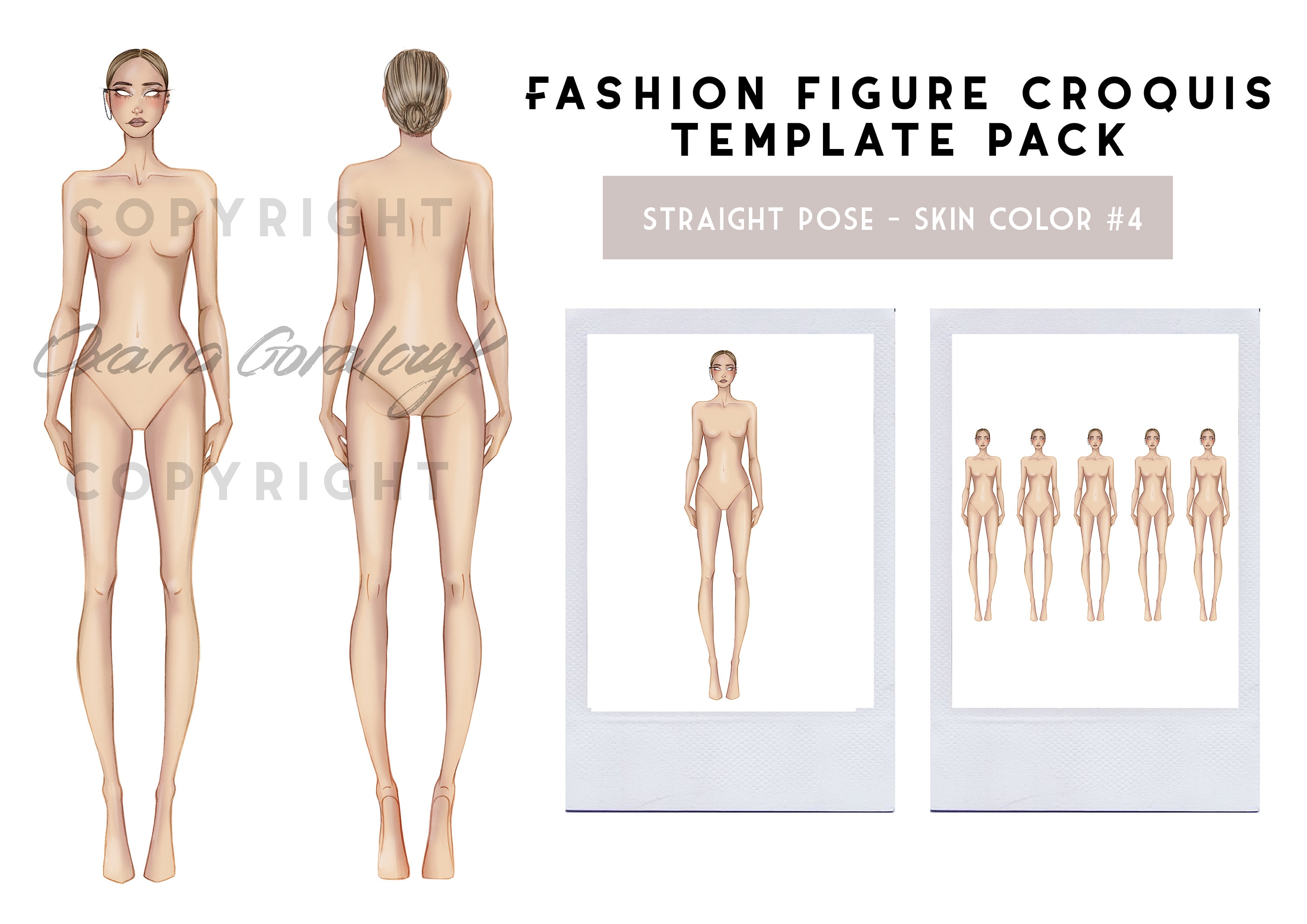 Female Ten Heads Figure Poses Template Croquis for Fashion Design. Vector  Illustration 9536399 Vector Art at Vecteezy