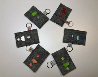 Chip Tasche Schlüsselanhänger Münztasche Filz Einkaufswagenchip 6 x 6 cm