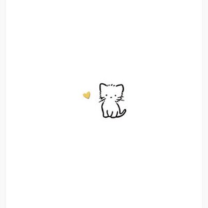 Carte postale de chaton mignon avec coeur en relief d'or | cartes en feuille d'or, carte de chat, carte de chaton, carte mignonne, carte de joyeux anniversaire